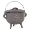 11cm Cast Iron Cauldron With Pentagram