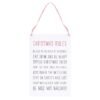 30cm Christmas Rules Metal Hanging Sign