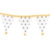 White All Over Bee Print Fabric Bunting
