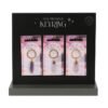 Set of 18 Semi Precious Crystal Keyrings on Display