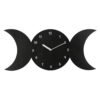 Black Triple Moon MDF Clock