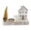 18cm Gold Christmas House Tealight Holder