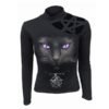 Women’s Black Cat Pentagram Longsleeve Top by Spiral Direct M