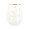All Over Daisy Print Stemless Wine Glass