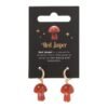 Red Jasper Crystal Mushroom Earrings
