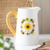 Summer Bee and Sunflower Ceramic Flower Jug