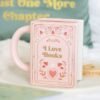 I Love Books Pink Book Shaped Mug